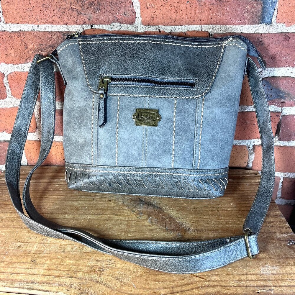 BOC Born Concept Gray Crossbody Shoulder Bag Braided Detail - Picture 2 of 9